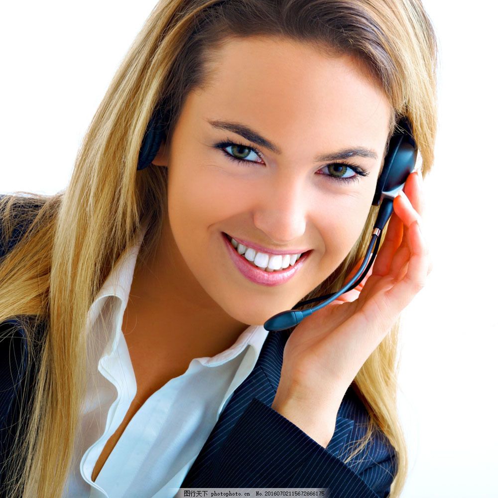 親切笑容的客服美女圖片 專業攝影擴印服務的溫馨名片